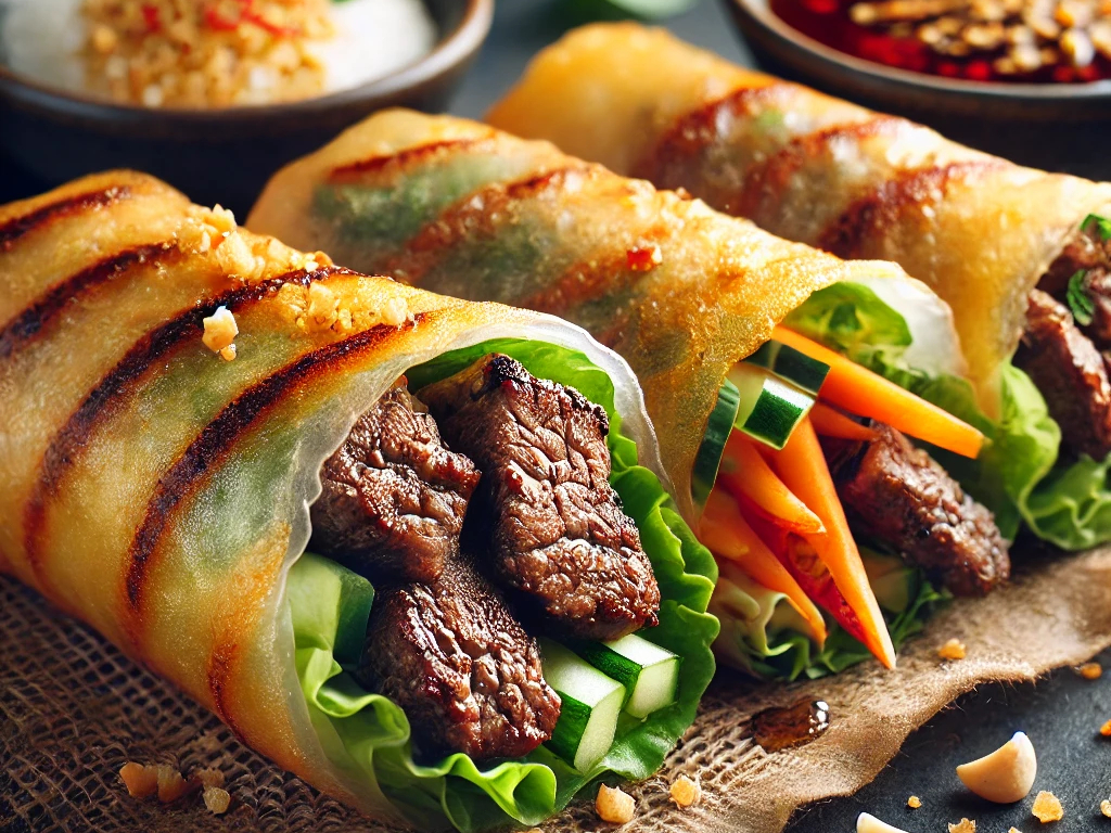 Grilled Beef Spring Rolls